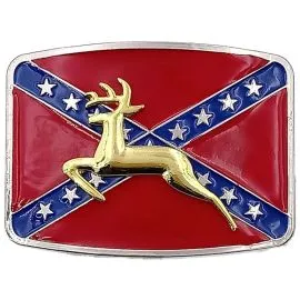 Belt Buckles Bulk Options - Golden Deer Rebel Flag Belt Buckle