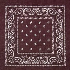 Brown Paisley Print Polyester Bandanas