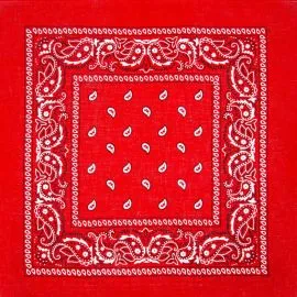 Red Paisley Cotton Bandana