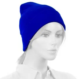 Bulk Unisex Plain Neon Blue Beanie Hat