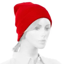 Unisex Plain Red Beanie Hat