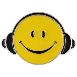 Wholesale Belt Buckles - Smiling Face with Headphones Belt Buckle