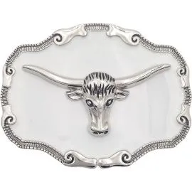 Designers White Bull Belt Buckles - women's belt buckles on white