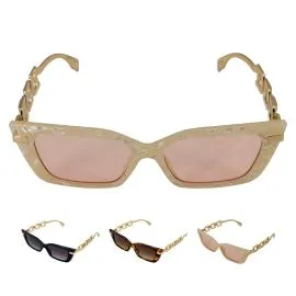 Cat Eye Polarized Sunglasses with Golden Chain for Women - Assorted Colors | UV 400