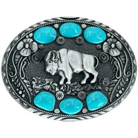 Bull Figure Cowboy Belt Buckle