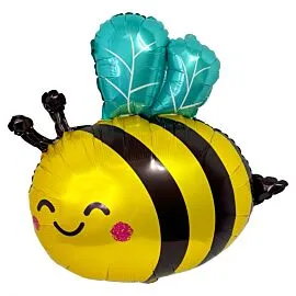 happy bee foil flying helium balloon