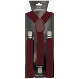 Burgundy Color Children Suspenders In Bulk