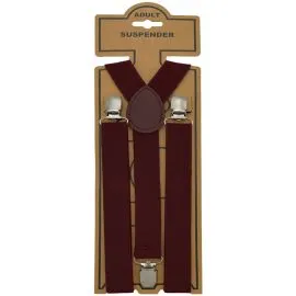 Wholesale Suspenders for Adults - Burgundy Brown