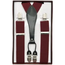 burgundy suspenders wholesale selection for men and women