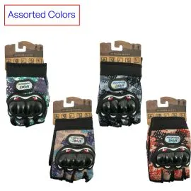 Wholesale Camo Gloves - Fingerless assorted color gloves in bulk