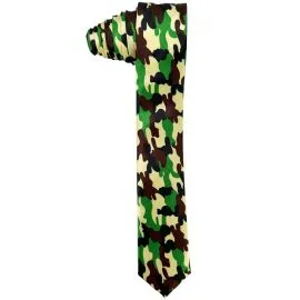 Wholesale Camo Skinny Ties in Bulk - Army Style