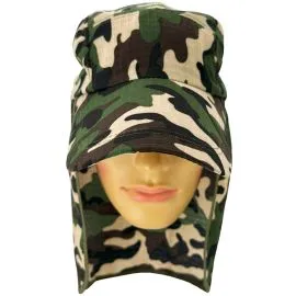 Neck flap baseball cap style wide visor Camouflage Sun hat for men at wholesale prices