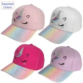 Childrens Hats - Unicorn Design Rainbow Colors with Assorted Styles