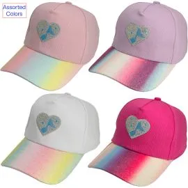 Rainbow Visor with Assorted Color Caps for Children - Music & Heart Logo