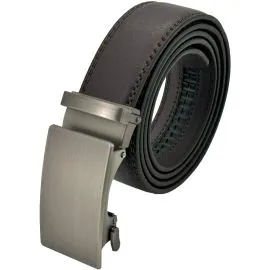 Ratcheting belts in brown color with metal buckle - no hole belts