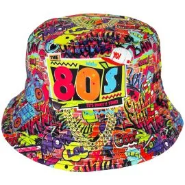 80s Vintage Design Print Bucket Hats Wholesale Options - Rainbow colors