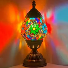 Wholesale Colorful Wildflowers Handmade Egg Shaped Mosaic Glass Lamp