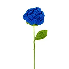 blue crochet rose