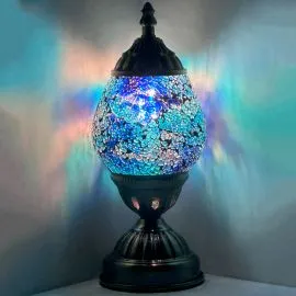 Wholesale Cosmic Blue Handmade Egg Shaped Mosaic Glass Lamp