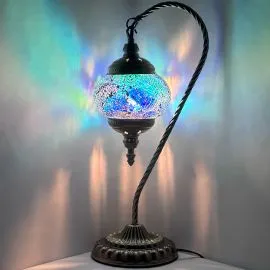 Wholesale Cosmic Deep Sea Blue Swan Neck Handmade Mosaic Glass Lamp