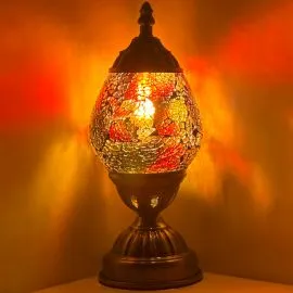 Wholesale Cosmic Golden Lights Handmade Egg Shaped Mosaic Glass Lamp