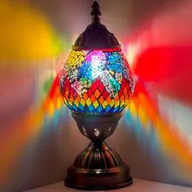 Wholesale Cosmic Rainbow Bridge Handmade Egg Shaped Mosaic Glass Lamp