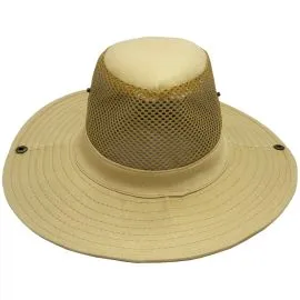 Men's  fishing hat - mesh crown boonie summer hat with tan color