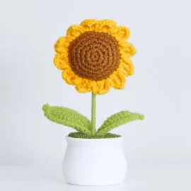 Cute big Crochet Sunflower in Pot