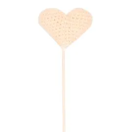 Wholesale Crochet Heart Flowers - Pastel Pink