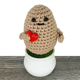 Cute Crochet Positive Potato in Pot