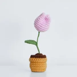 Purple Crochet Tulip in Crochet Flower Pot wholesale