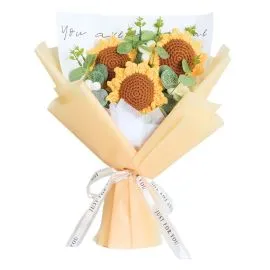 Crochet Sunflower and Puff Flower Friendship Bouques wholesale