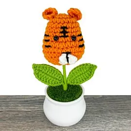 Cute and Mighty Crochet Tiger Flower in Pot