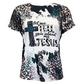 jesus and cross design western t shirt