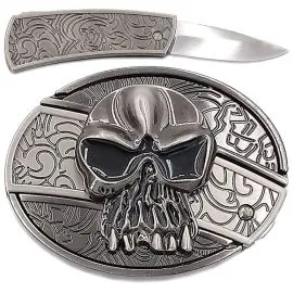 Bulk Crossed Skull Knife Belt Buckle