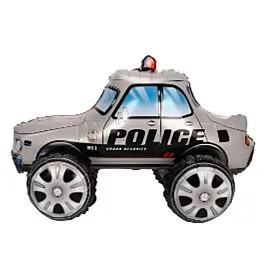 police car design standing foil balloons