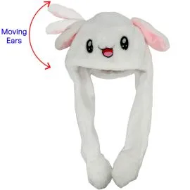 white cute animal hats with moving ears