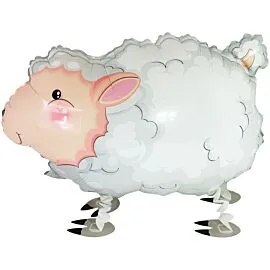 cute white sheep walking pet balloon