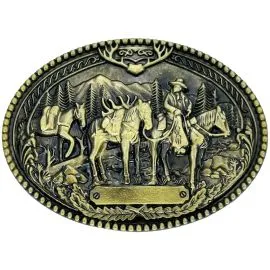 Deer Hunting Western Belt Buckle