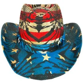 vintage distressed american usa flag cowboy hats wholesale