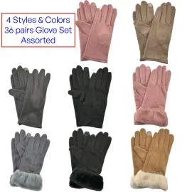 Wholesale Womens Gloves in Bulk - Pink, khaki, black and gray colors