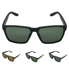 Gafas de sol polarizadas rectangulares negras para hombre - UV 400