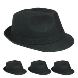 Black Adult Casual Straw Trilby Fedora Hats In wholesale