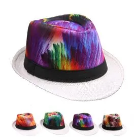 Classic hawaiian style multicolor trilby fedora hat set at wholesale prices from buy4store