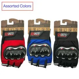 Wholesale Biker Gloves in Bulk - Red, black and blue color