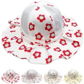 Baby and Kids Smiley Daisy Sun Hats for Summer - Bulk-1