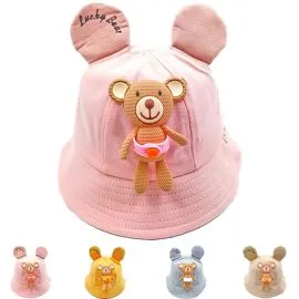 Baby Kid's Sun Hat Set - Cute Ear & Bear Decor - Wholesale-1