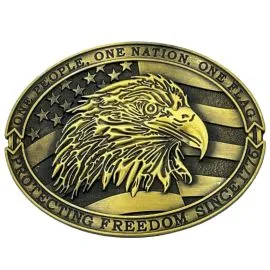 Freedom Protector USA Flag Eagle Belt Buckle