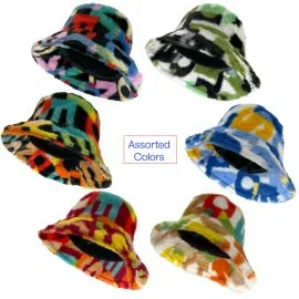 Fuzzy Bucket Hats with Assorted Colors