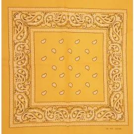 Golden Paisley Printed Cotton Bandanas